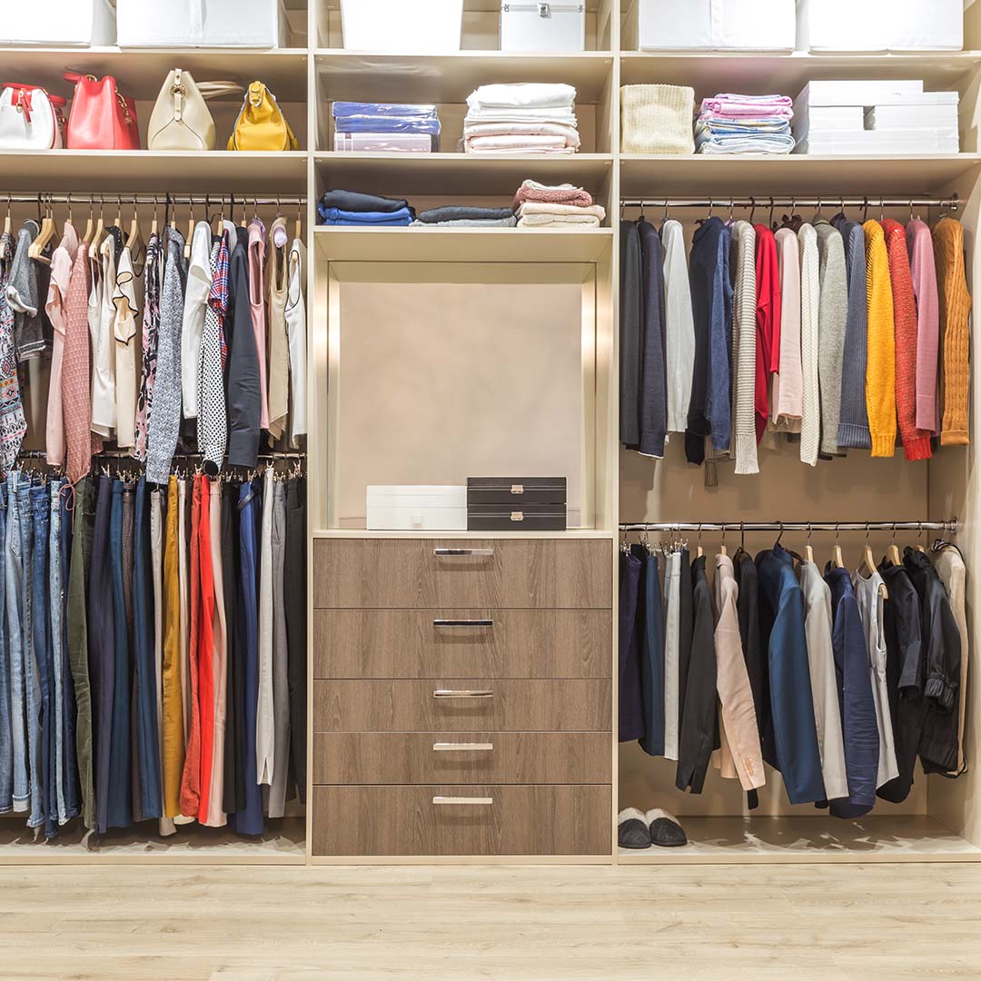 Closet with drawers