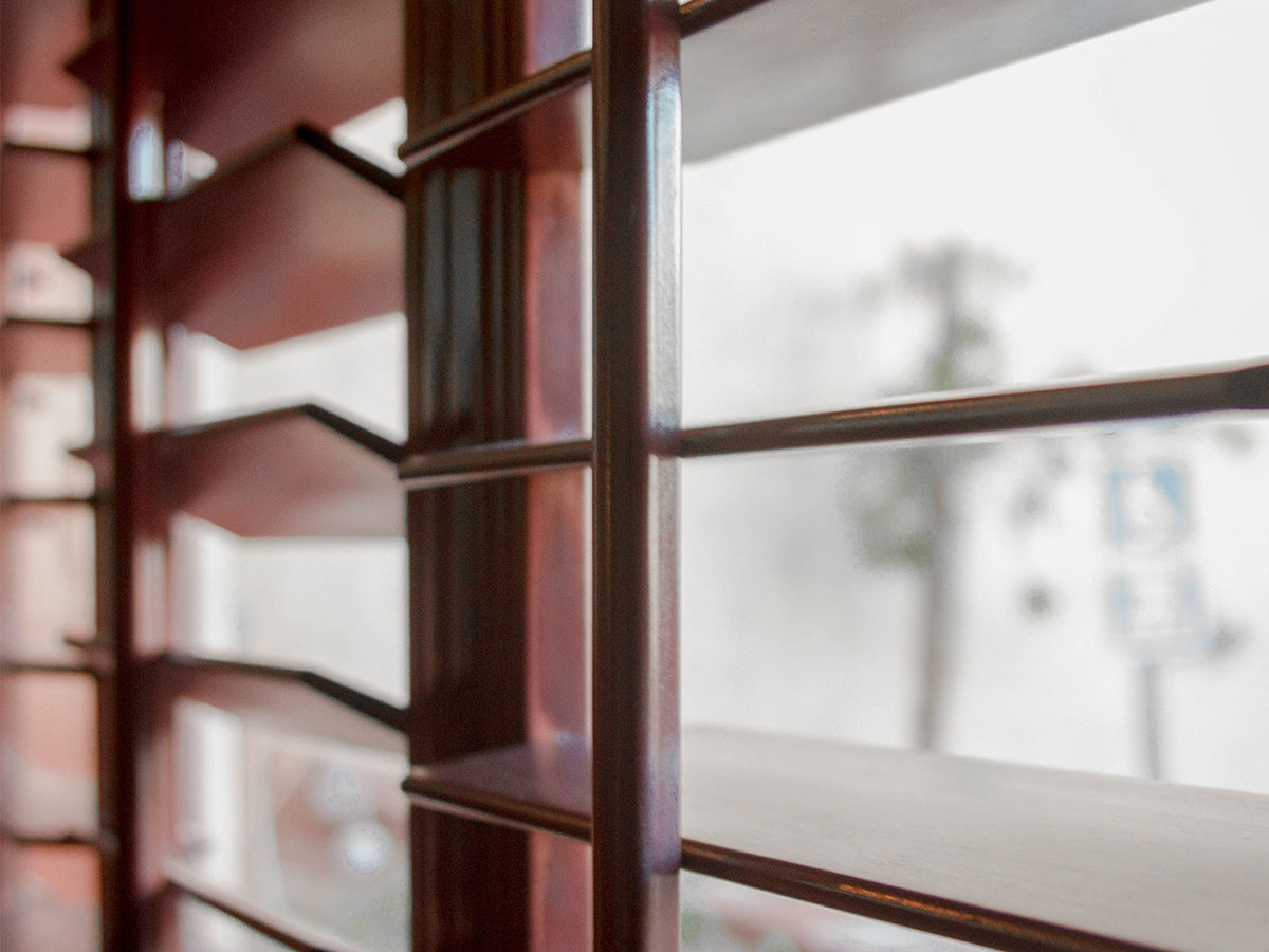 close up of wooden blinds