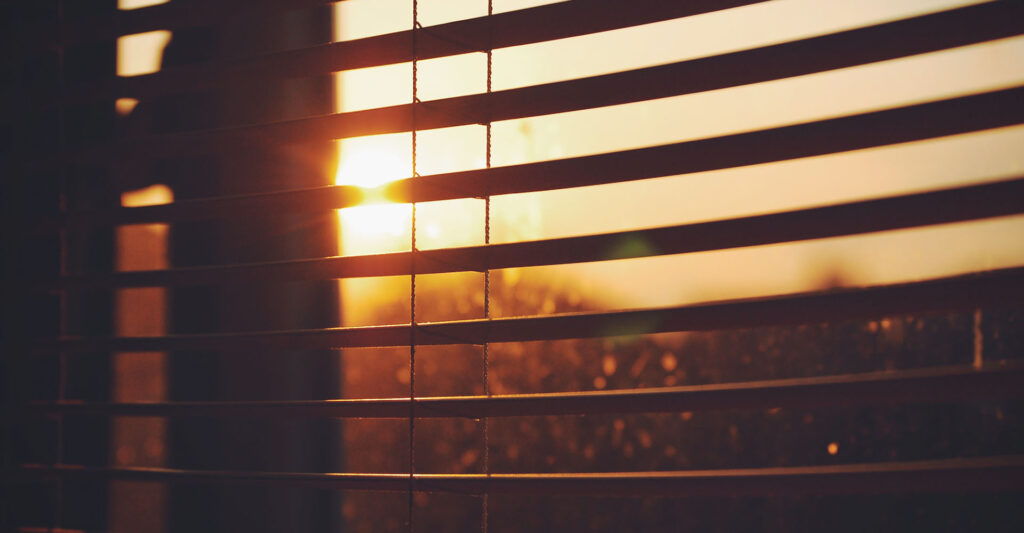 sunset through the blinds