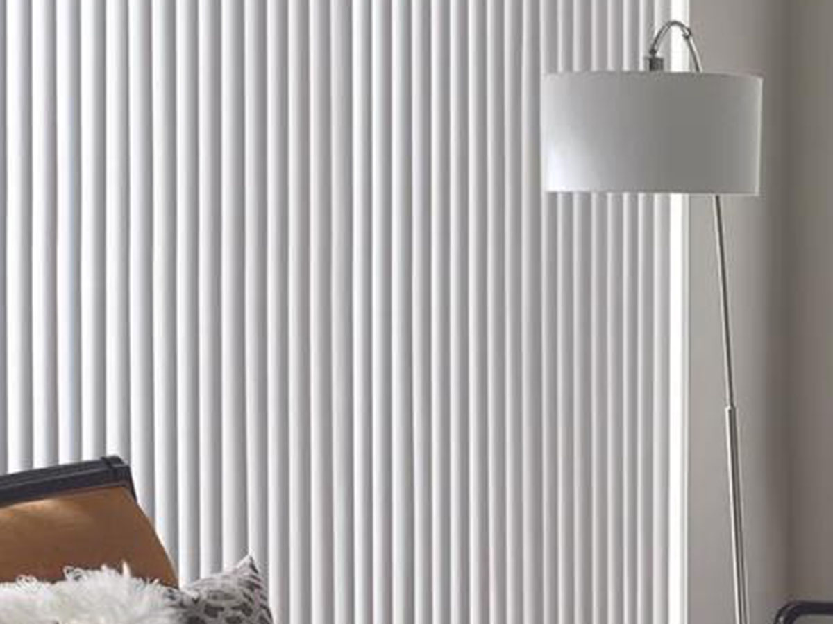 vertical blinds in living room